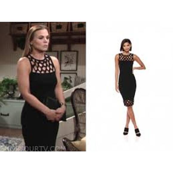 NWT Revolve Bailey 44 Shake Your Groove Thing Cutout Sheath Dress Size L Black - Picture 2 of 12